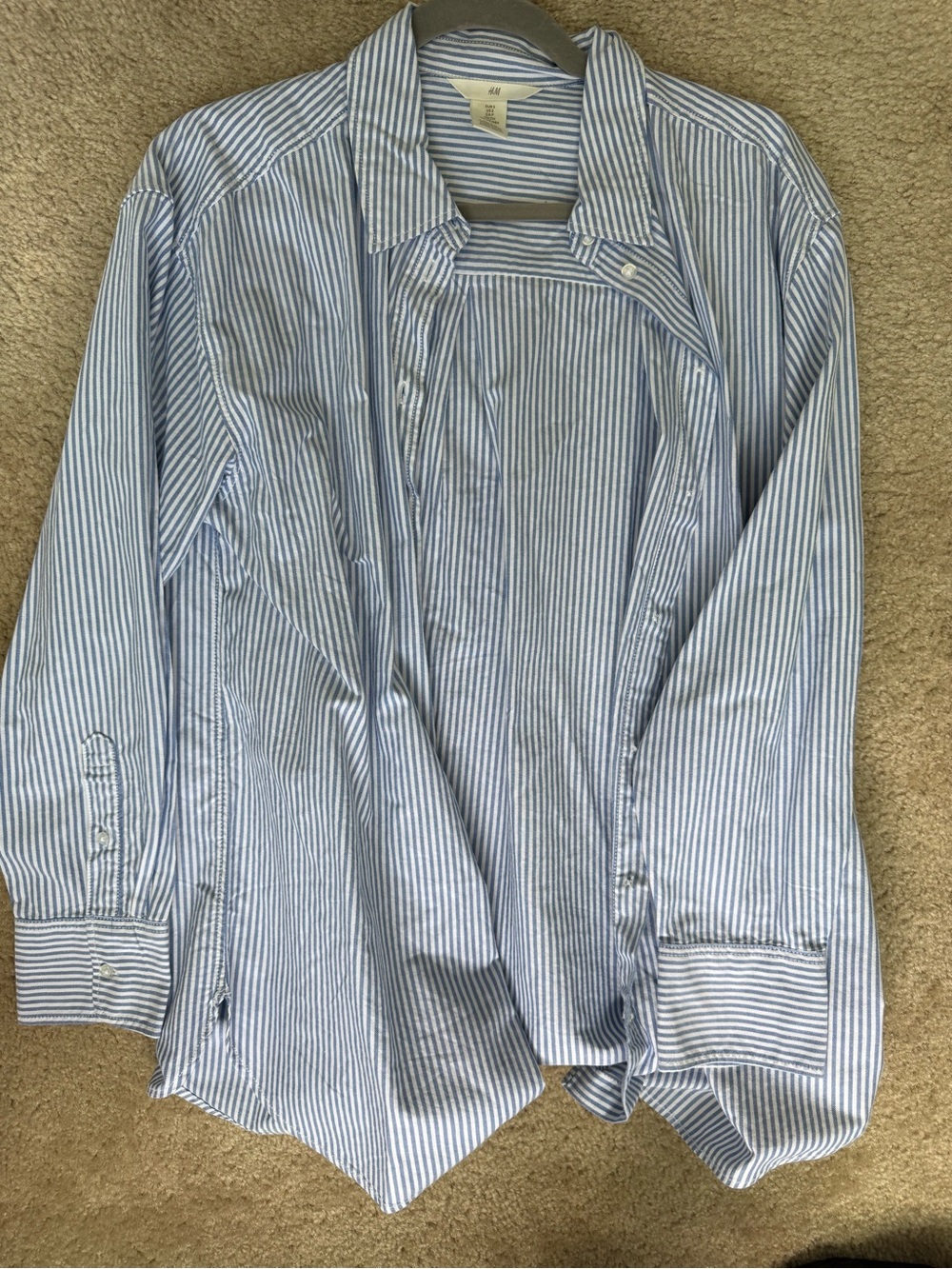 H&M Light Blue & White Striped womens Dress Shirt